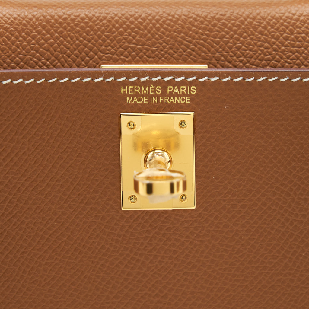 HERMES MINI KELLY 20CM EPSOM GOLD GHW