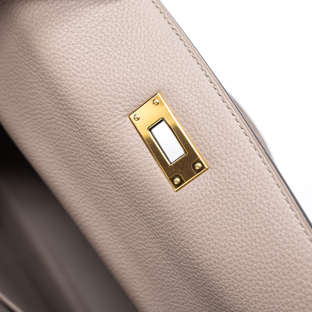 HERMES KELLY 28 TOGO M8 GRIS ASPHALTE GHW