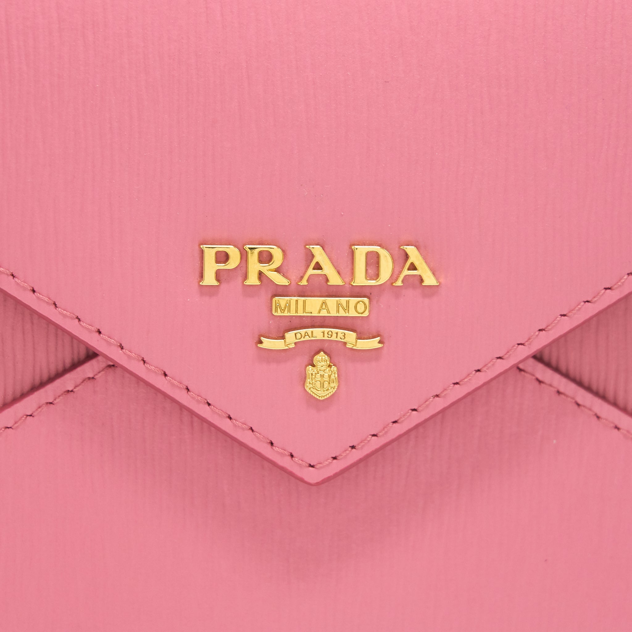 PRADA SAFFIANO ENVELOPE WALLET IN PINK GHW