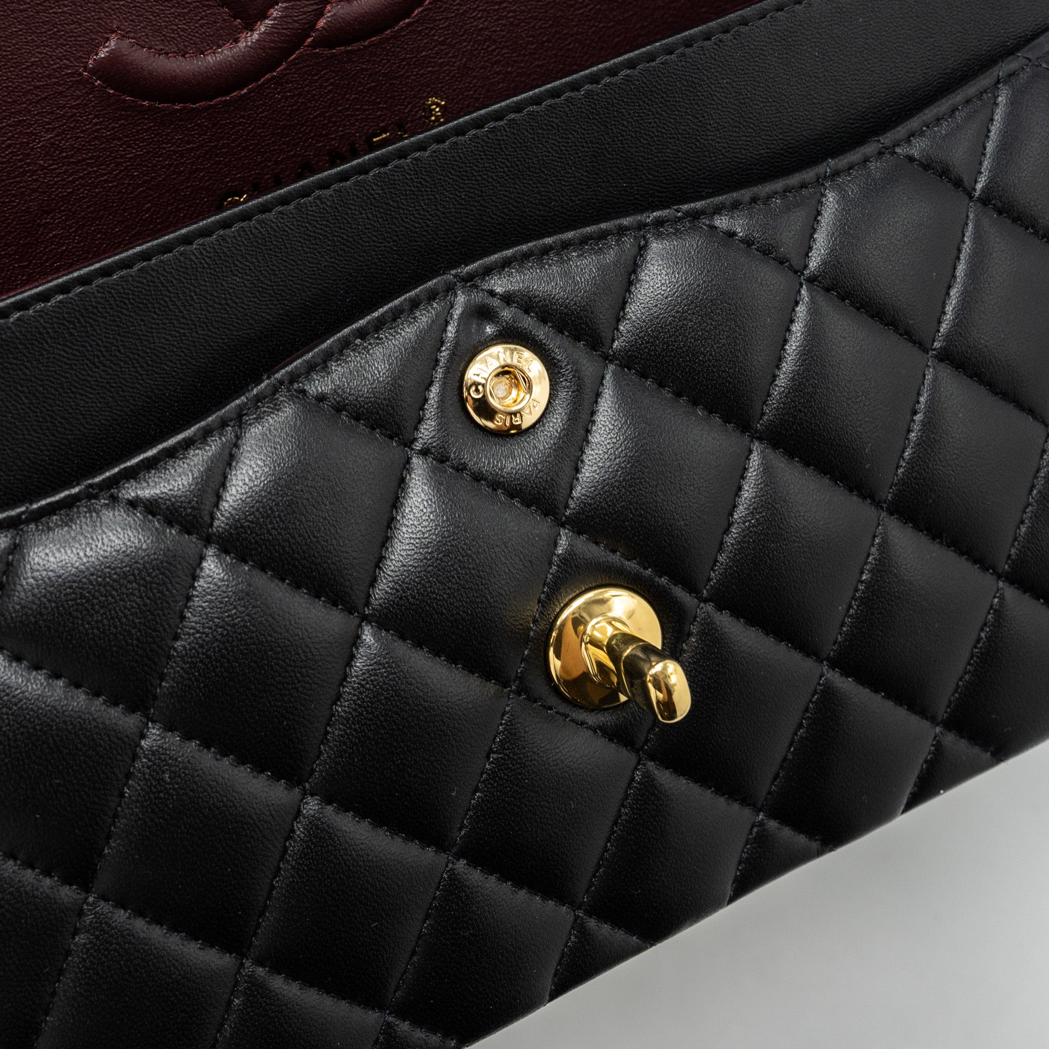 CHANEL SMALL CLASSIC DOUBLE FLAP LAMBSKIN BLACK GHW (MICROCHIP)