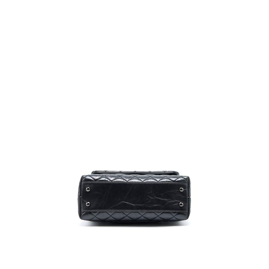 CHANEL SMALL COCO HANDLE AGED CALFSKIN SO BLACK WITH BLACK HARDWARE