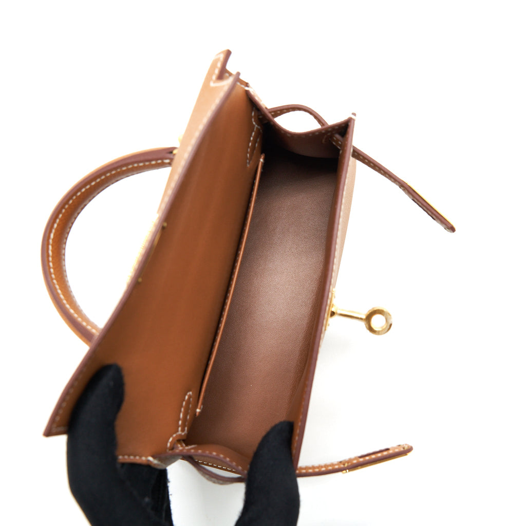 HERMES MINI KELLY 20CM EPSOM GOLD GHW