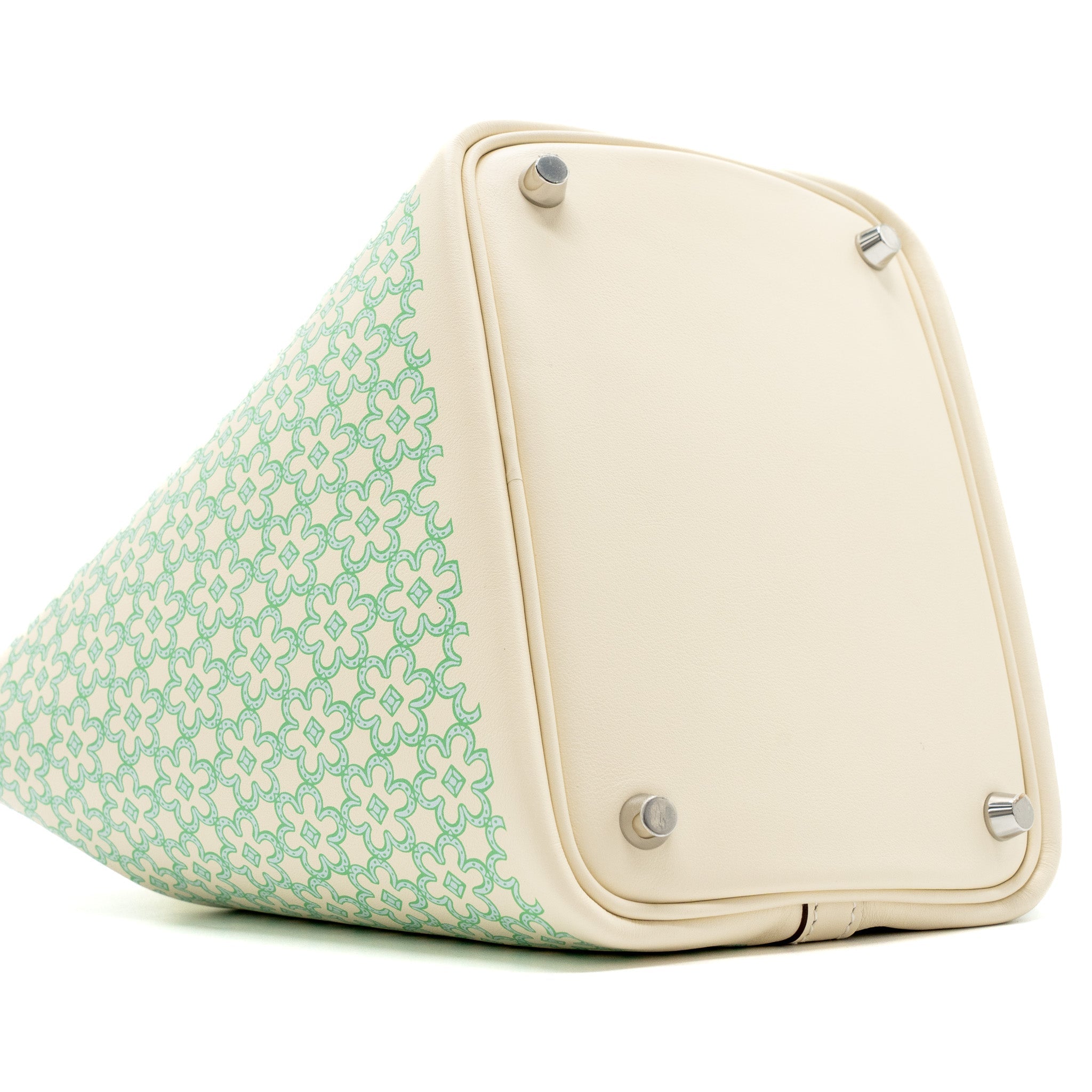 HERMES PICOTIN 18 LUCKY DAISY LOCK BAG SWIFT NATA/VERT/BLANC SHW