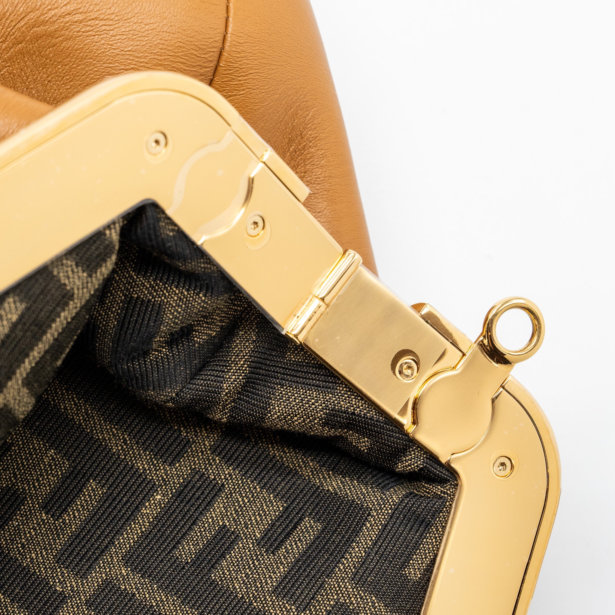 FENDI FIRST MEDIUM NAPPA LAMBSKIN CARAMEL GHW