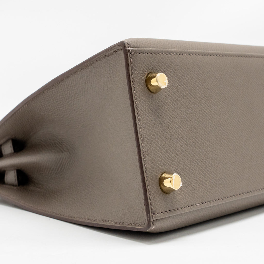 HERMES KELLY 25 EPSOM 8F GRIS ETAIN GHW