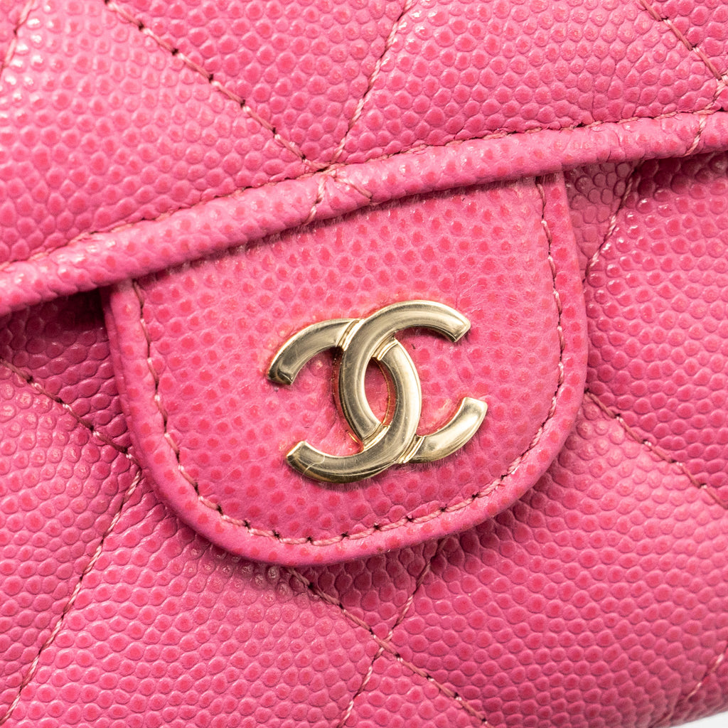 CHANEL QUILTED SMALL FLAP WALLET CAVIAR PINK LGHW