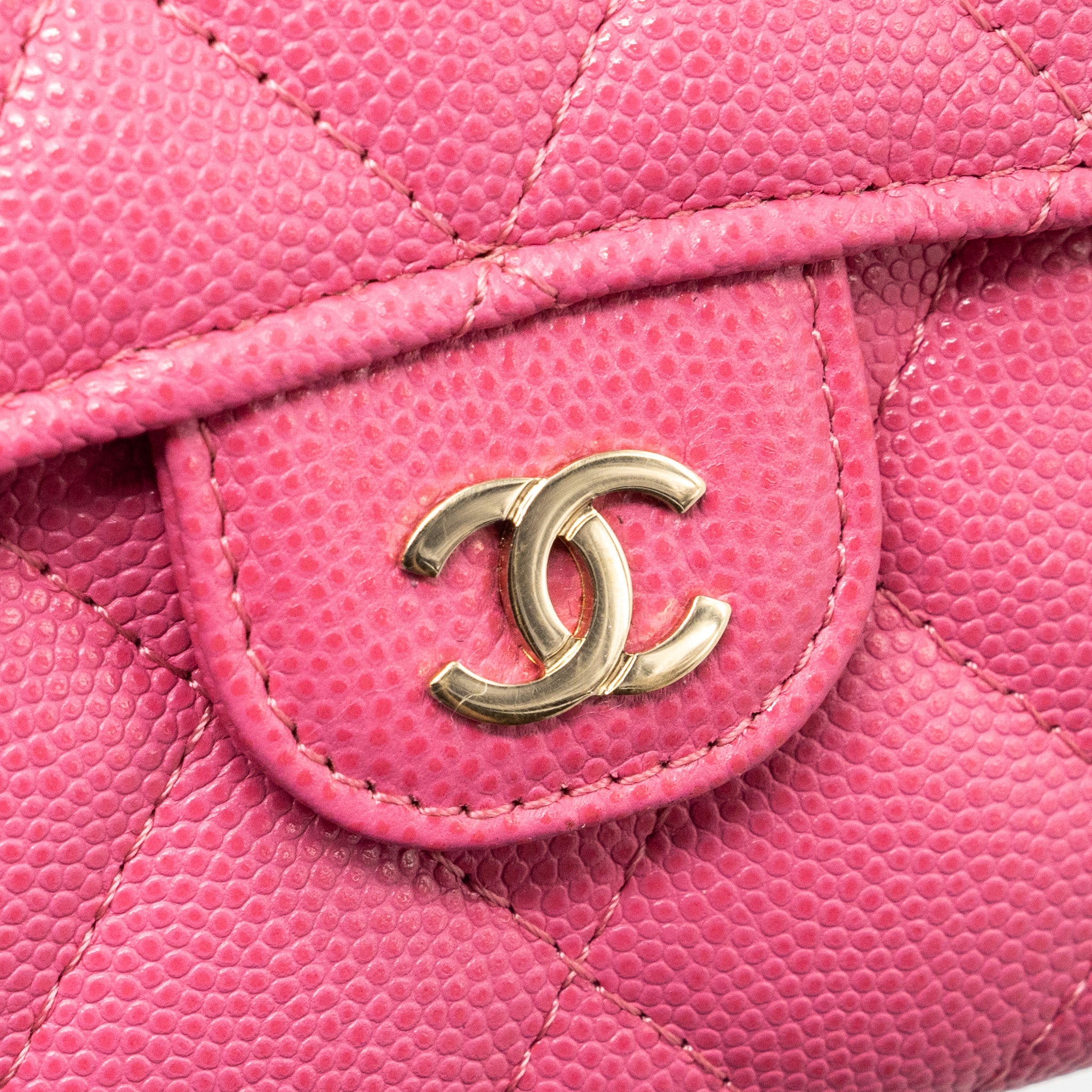 CHANEL QUILTED SMALL FLAP WALLET CAVIAR PINK LGHW