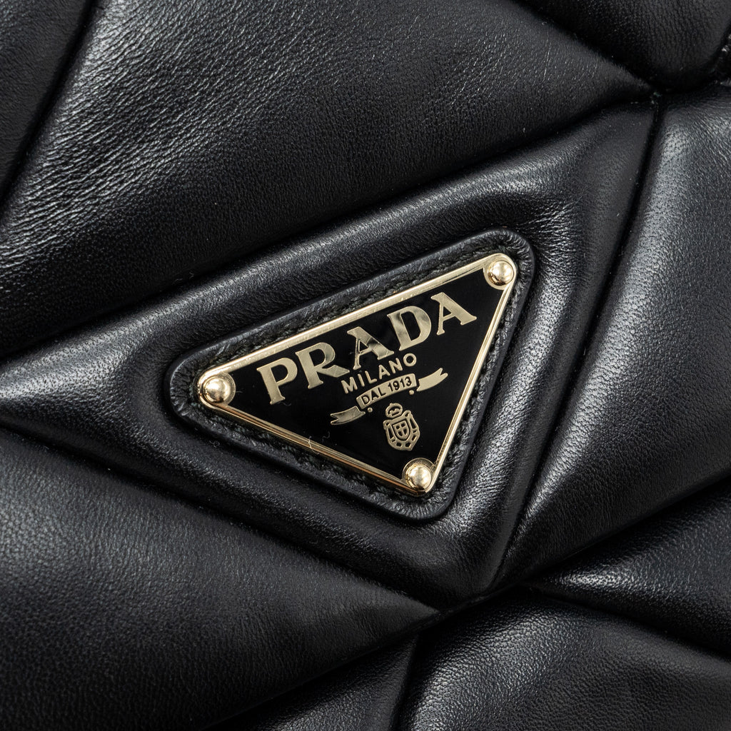 PRADA PATTINA IN PELLE NAPPA PATCH BLACK GHW