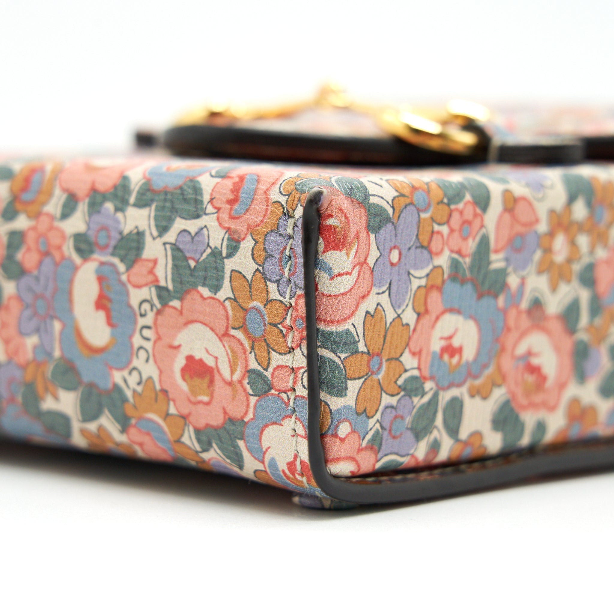 GUCCI LIBERTY FLORAL MINI BAG IN LIGHT PINK AND BLUE