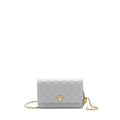 CHANEL PEARL CRUSH WALLET ON CHAIN LAMBSKIN GREY BRUSHED GHW (MICROCHIP)