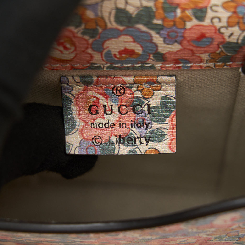 GUCCI LIBERTY FLORAL MINI BAG IN LIGHT PINK AND BLUE
