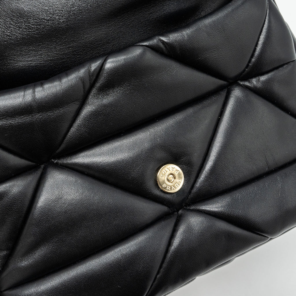 PRADA PATTINA IN PELLE NAPPA PATCH BLACK GHW