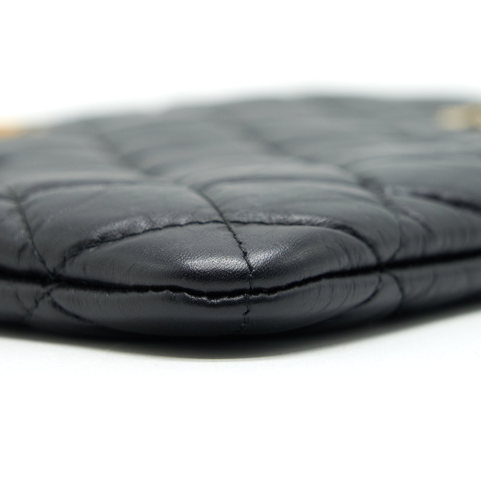 CHANEL 2.55 LEATHER CLUTCH WITH CHARM BLACK GHW