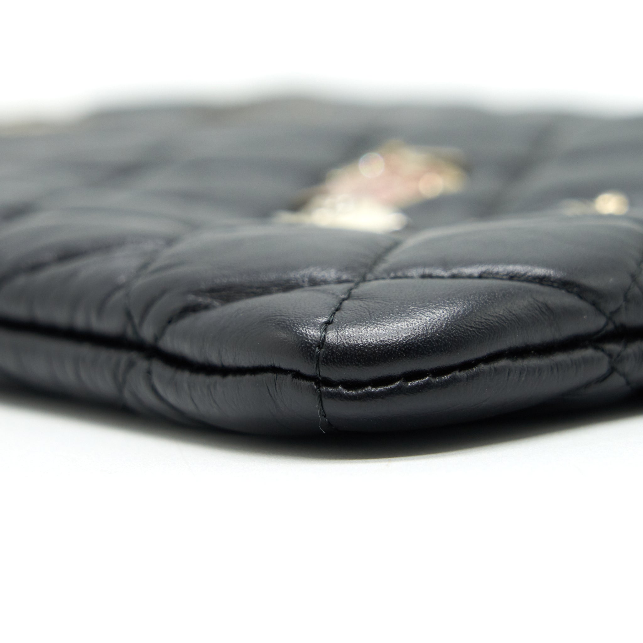 CHANEL 2.55 LEATHER CLUTCH WITH CHARM BLACK GHW