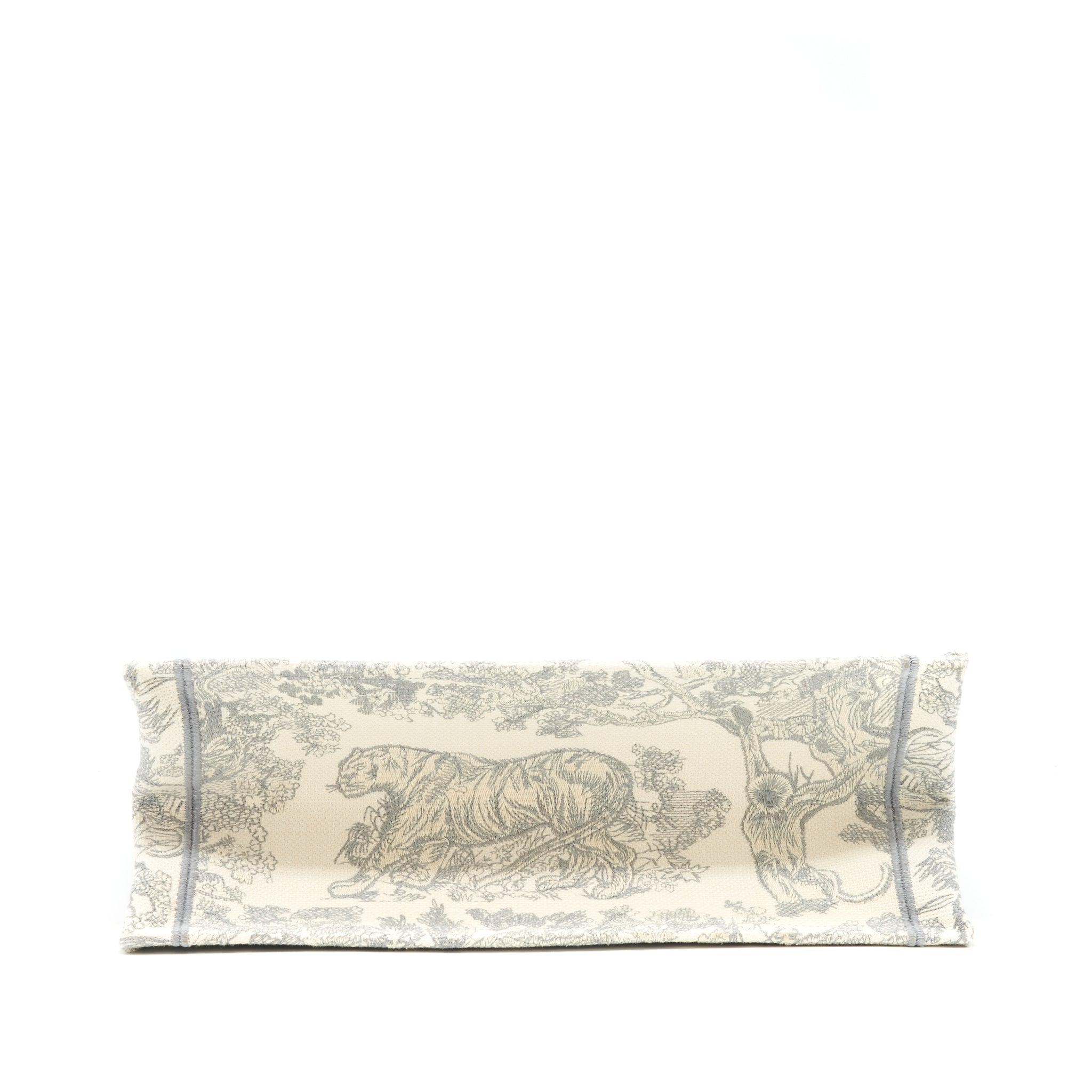 DIOR SMALL DIOR BOOK TOTE GRAY TOILE DE JOUY EMBROIDERY AN EXTRA DIOR TWILLY