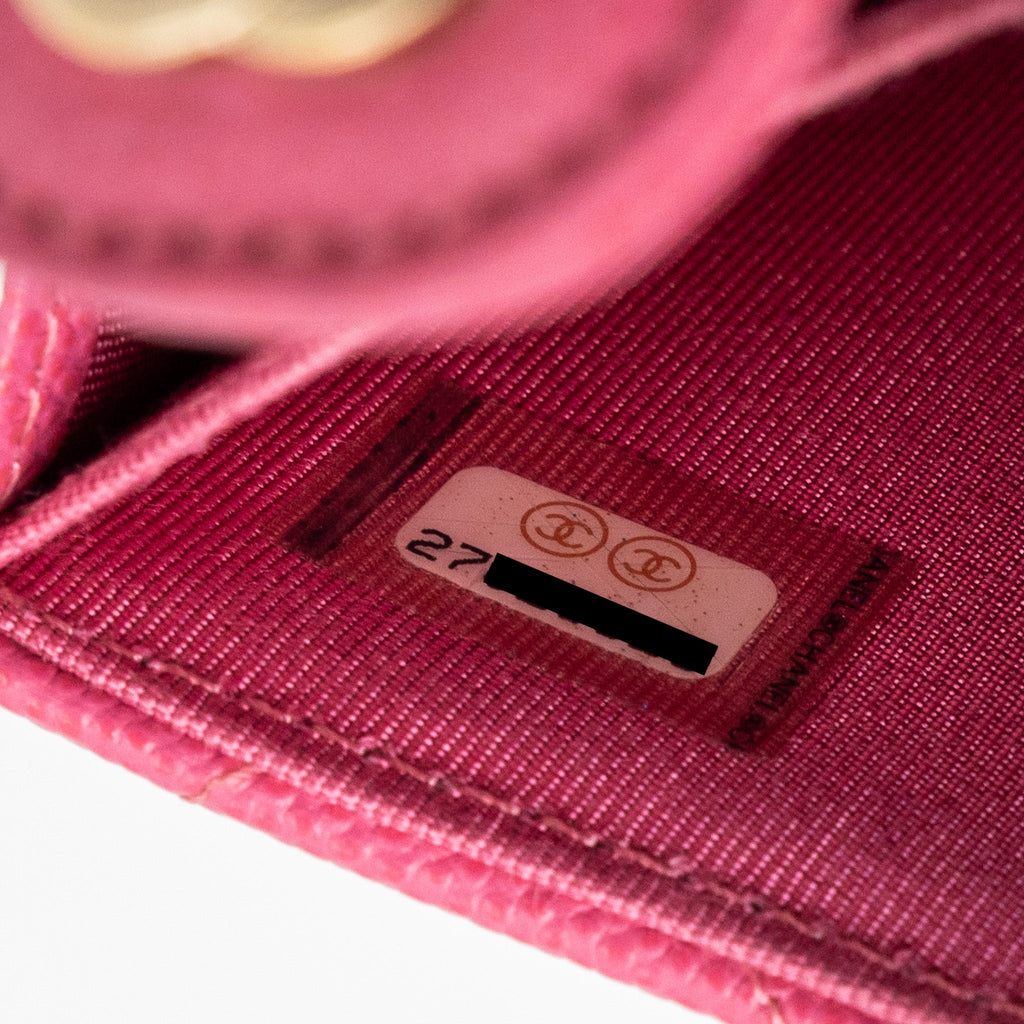 CHANEL QUILTED SMALL FLAP WALLET CAVIAR PINK LGHW