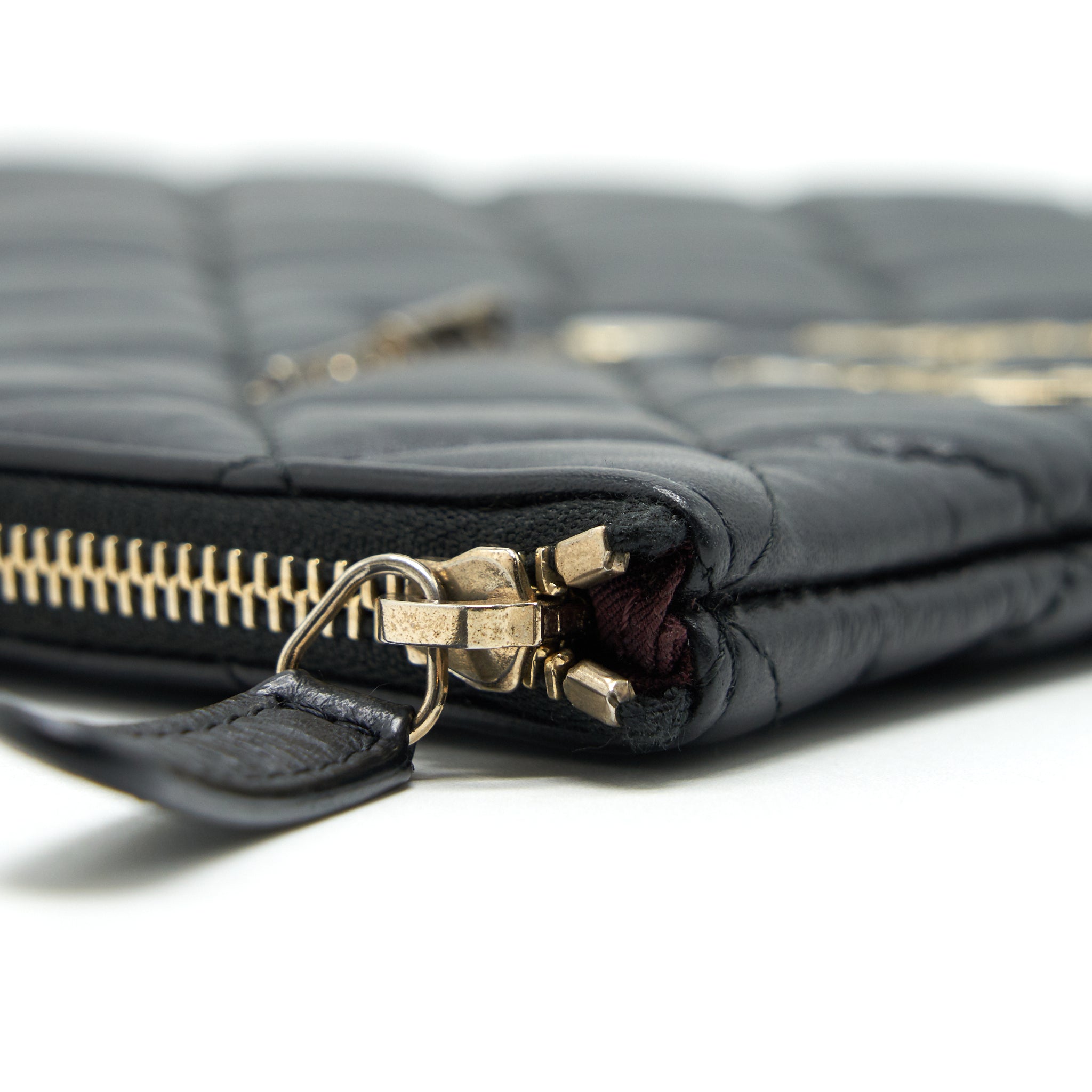 CHANEL 2.55 LEATHER CLUTCH WITH CHARM BLACK GHW