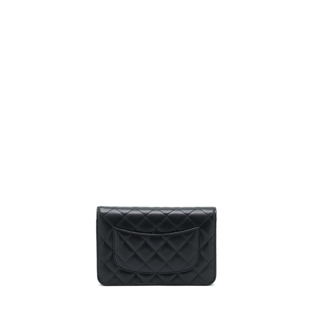 CHANEL CLASSIC WALLET ON CHAIN CAVIAR BLACK SHW (MICROCHIP)
