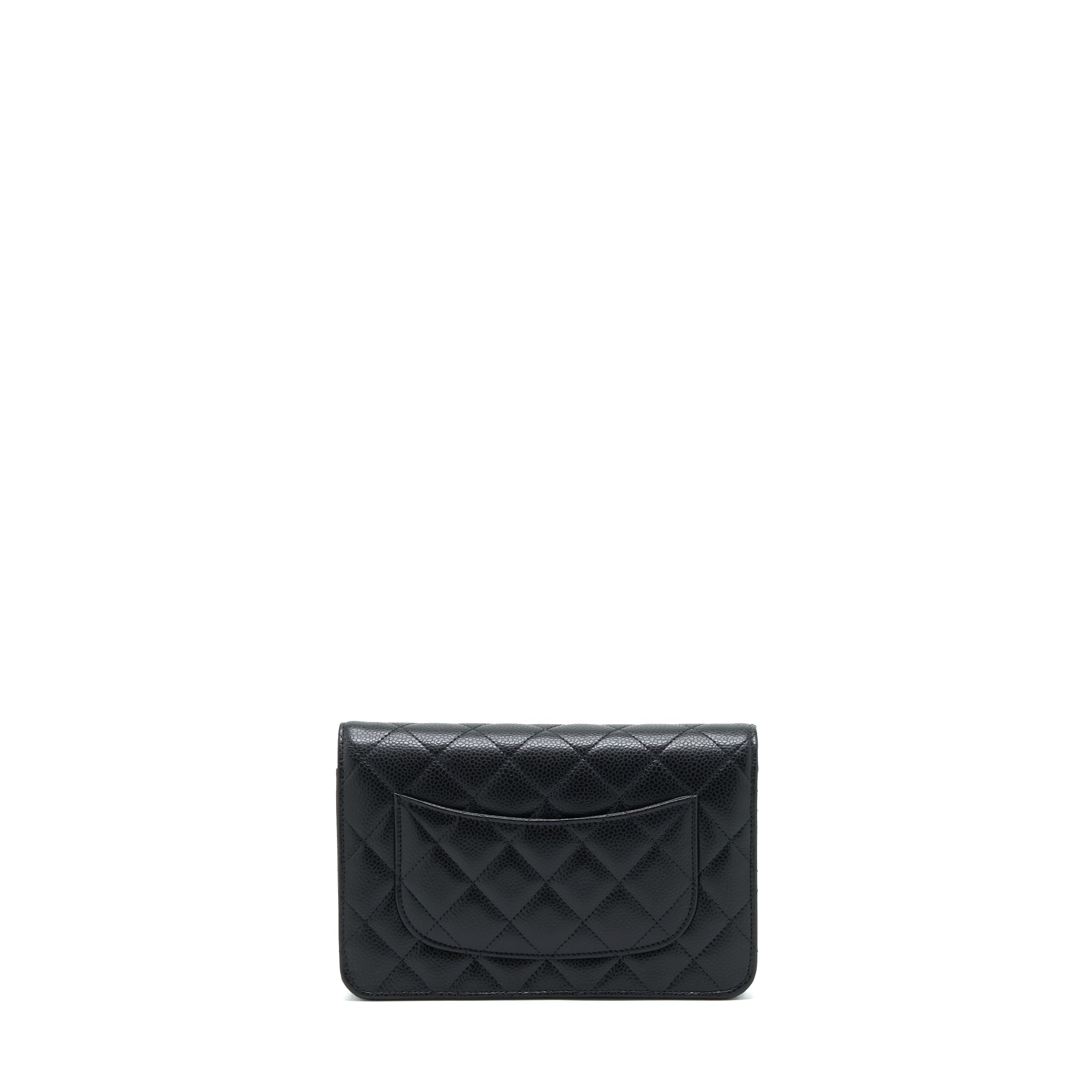 CHANEL CLASSIC WALLET ON CHAIN CAVIAR BLACK SHW (MICROCHIP)