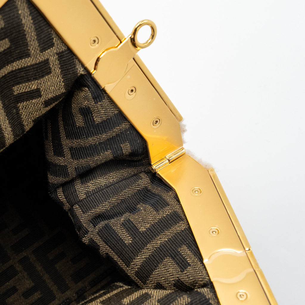 FENDI FIRST MEDIUM LAMBSKIN /SHEARLING LIGHT BEIGE GHW