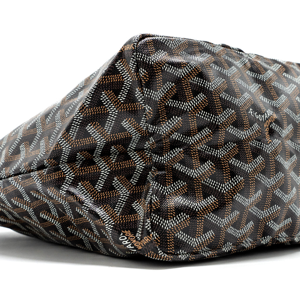 GOYARD SAINT LOUIS PM TOTE BAG GOYARDINE CANVAS/CALFSKIN BLACK SHW