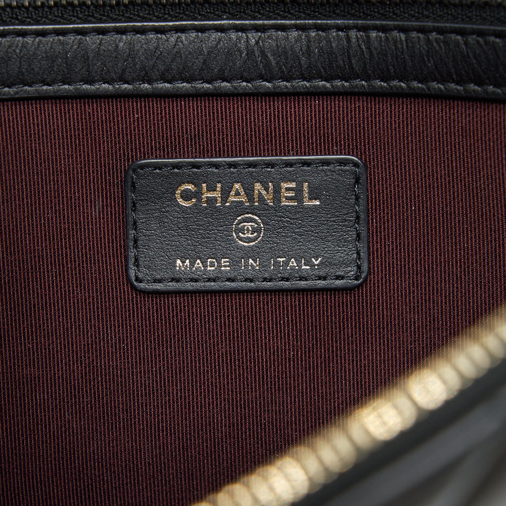CHANEL 2.55 LEATHER CLUTCH WITH CHARM BLACK GHW