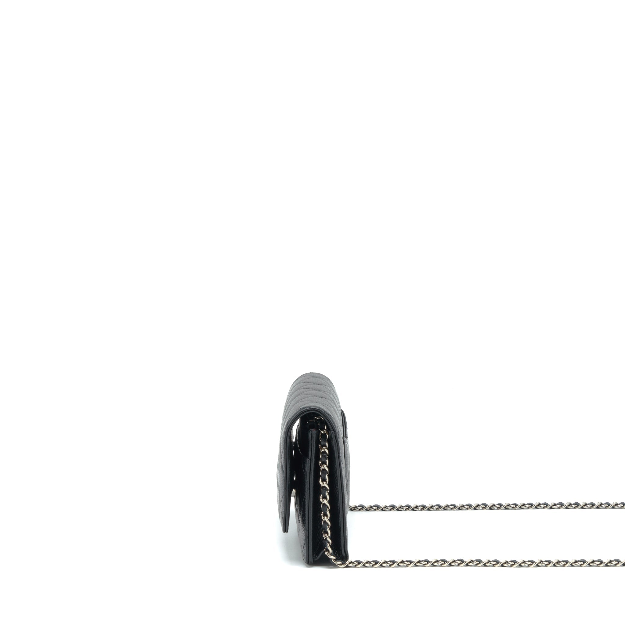 CHANEL CLASSIC WALLET ON CHAIN CAVIAR BLACK SHW (MICROCHIP)