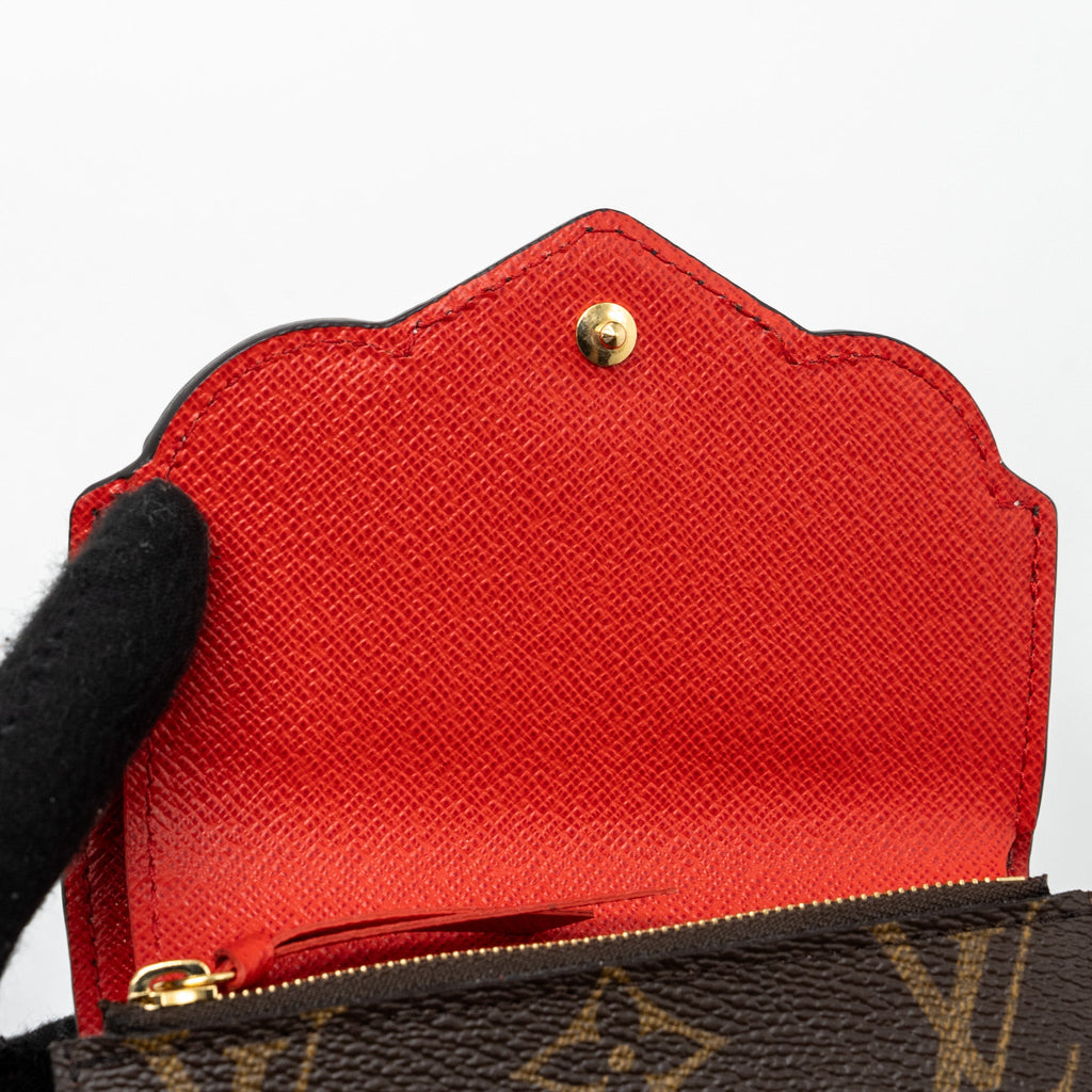 LOUIS VUITTON PORTE FOYLE VICTORINE LOVELY BIRD COMPACT WALLET MONOGRAM CANVAS / RED GHW