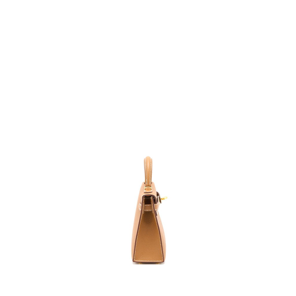 HERMES MINI KELLY II 20CM EPSOM GOLD GHW