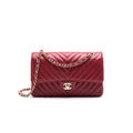 CHANEL MEDIUM CLASSIC DOUBLE FLAP CAVIAR RASPBERRY RED WITH LGHW