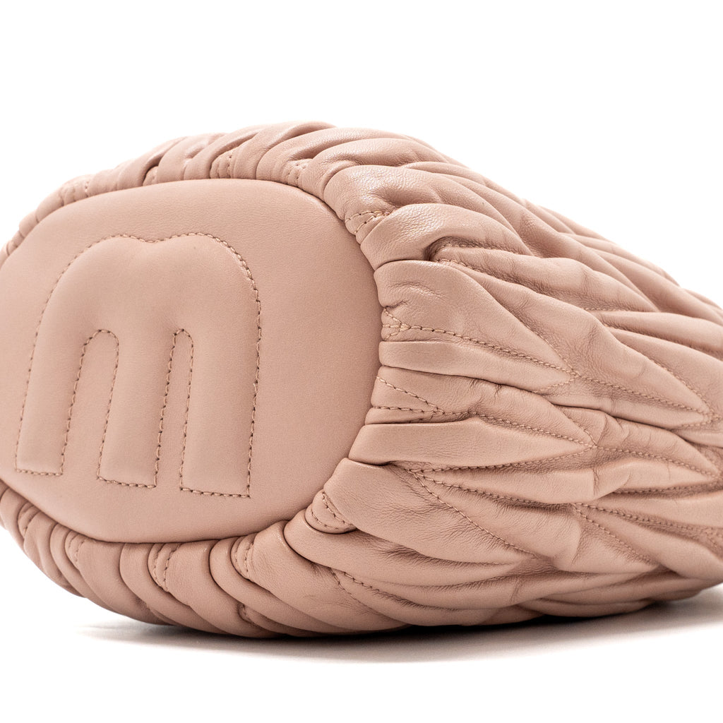 MIUMIU MATELASSE BUCKET BAG NAPPA PINK GHW