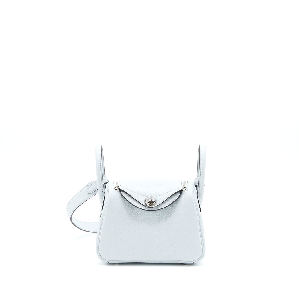 HERMES MINI LINDY CLEMENCE BLUE PALE SHW