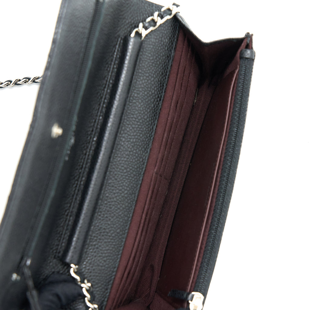 CHANEL CLASSIC WALLET ON CHAIN CAVIAR BLACK SHW