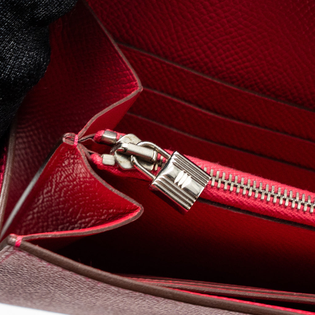 HERMES KELLY LONG WALLET EPSOM ROSE EXTREME SHW