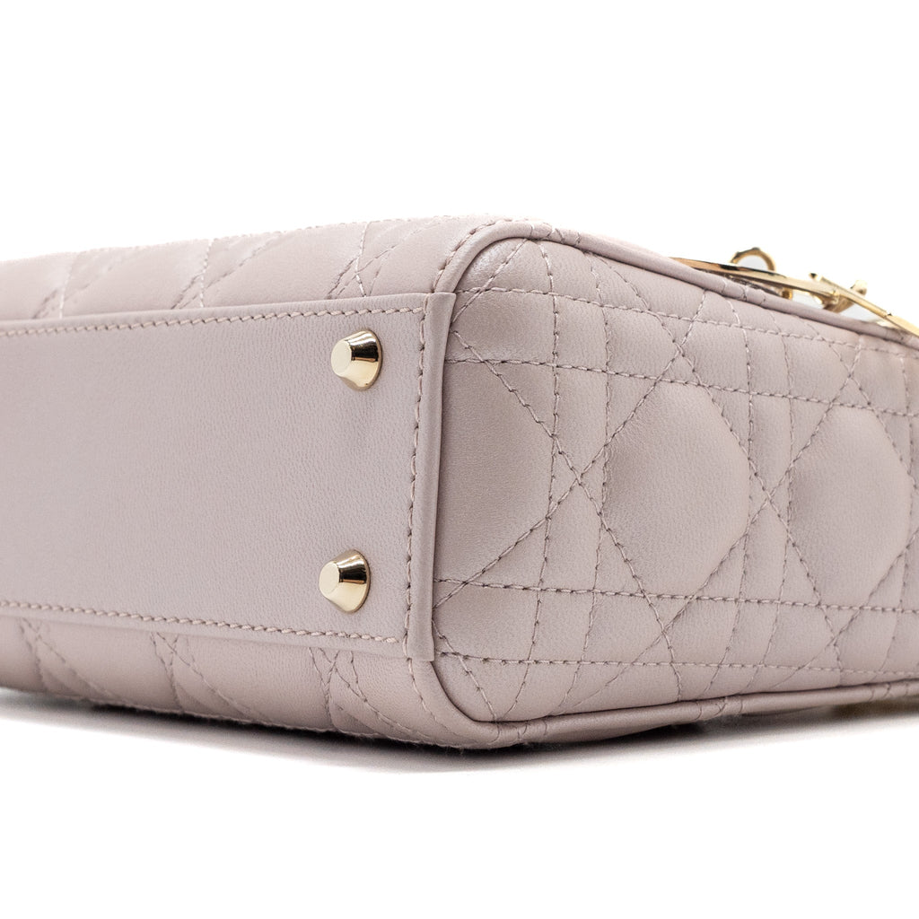 DIOR MINI LADY DIOR LAMBSKIN LIGHT PINK LGHW