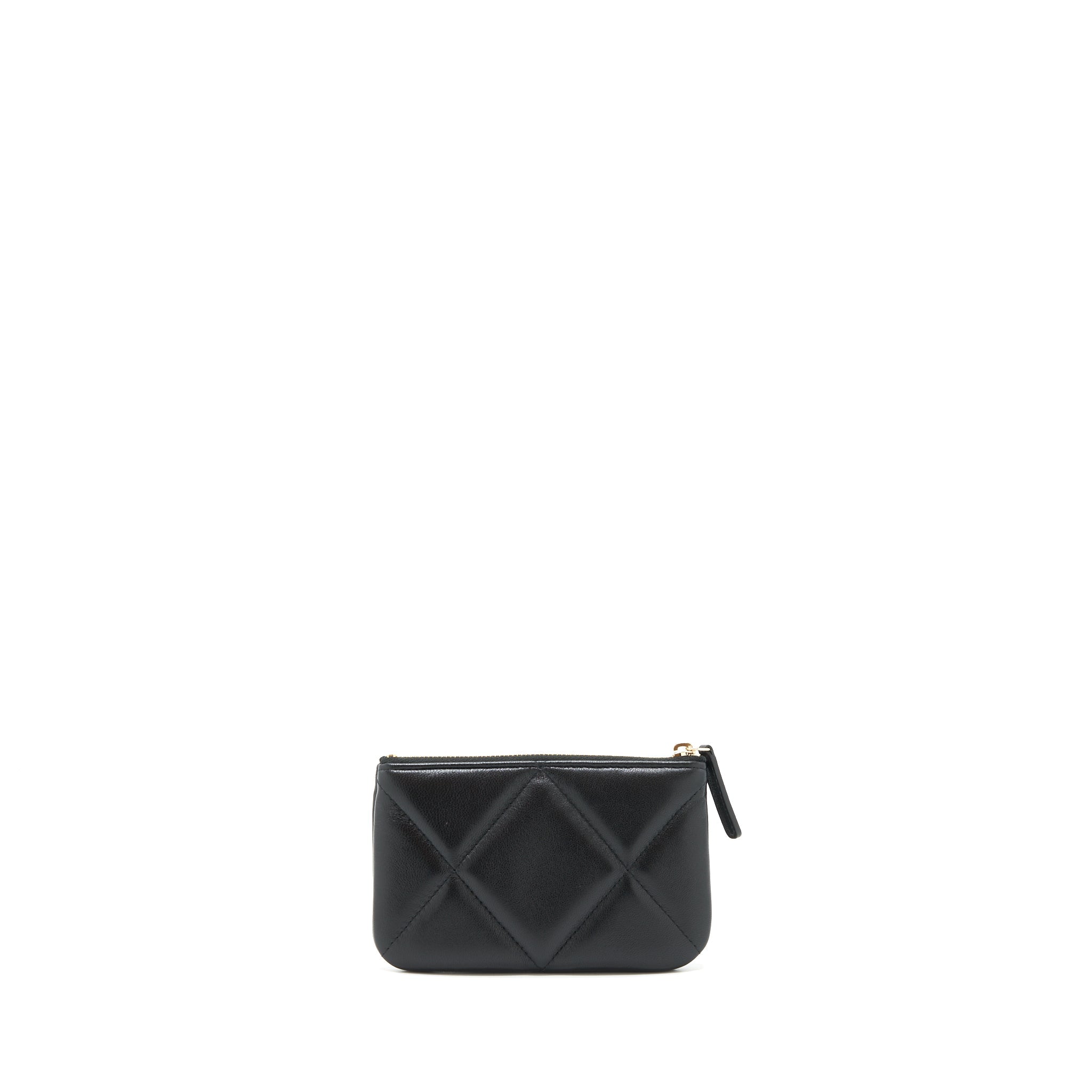 CHANEL 19 MINI POUCH LAMBSKIN BLACK GHW