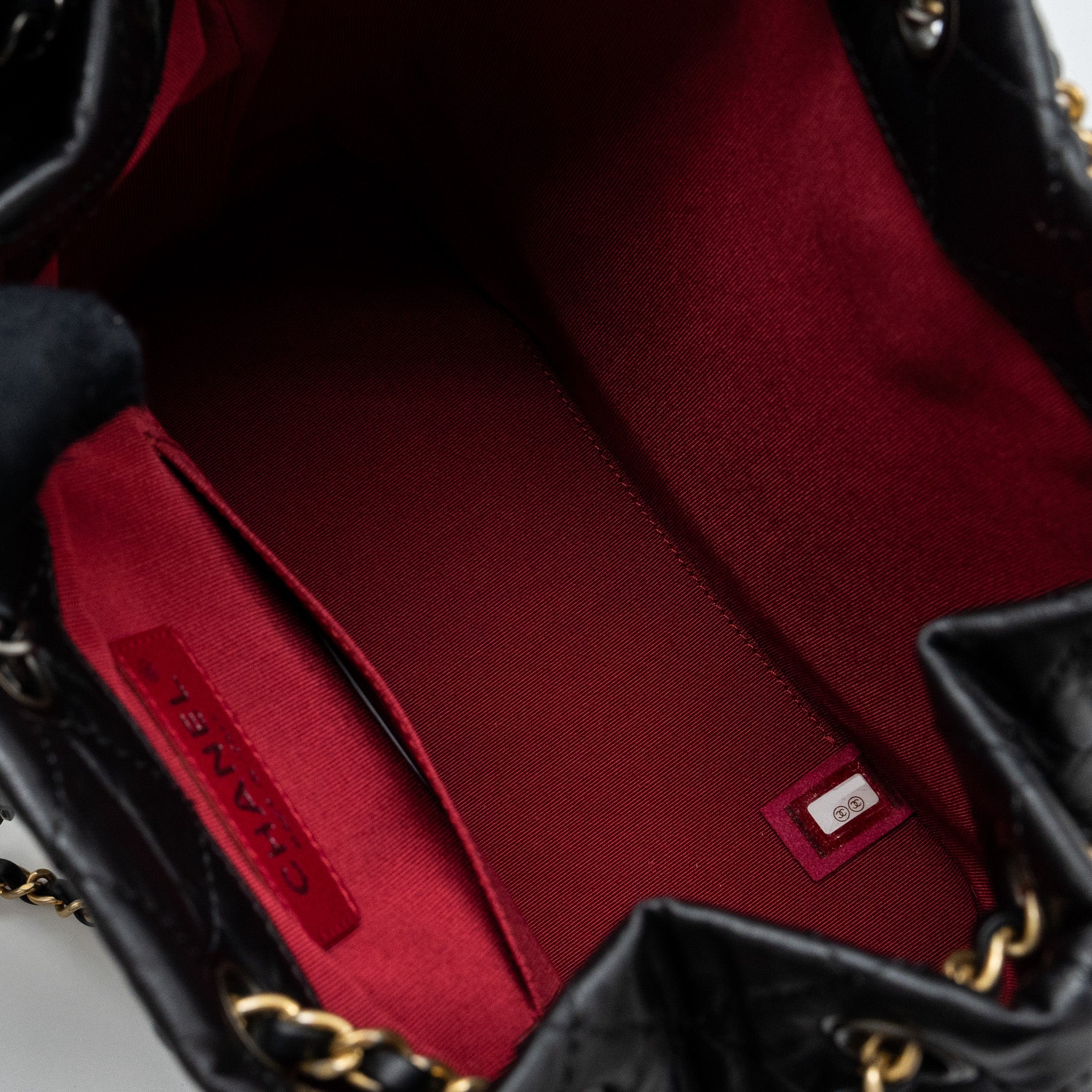 CHANEL SMALL GABRIELLE BACKPACK AGED CALFSKIN BLACK MULTICOLOUR HARDWARE