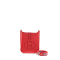 HERMES MINI EVELYNE TAURILLON MAURICE ROUGE COEUR WITH MULTICOLOUR STRAP SHW