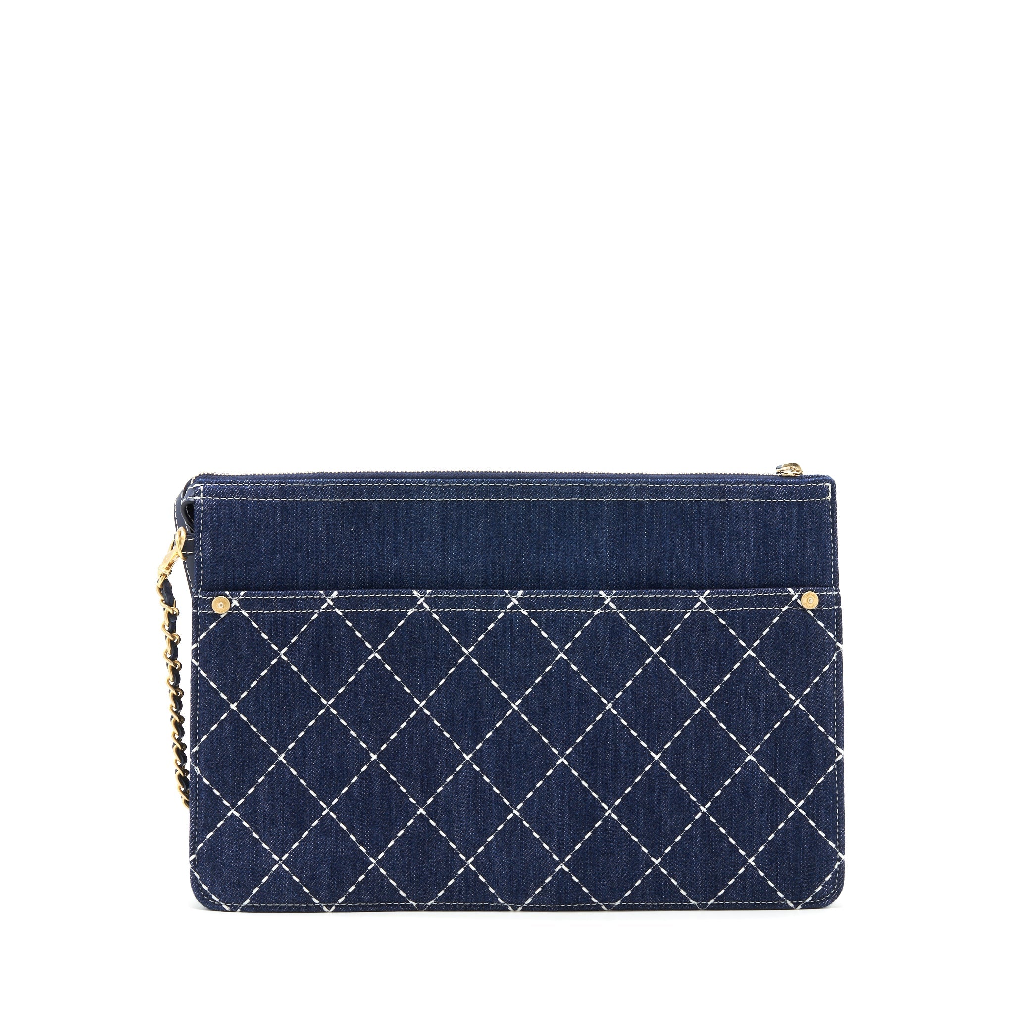 CHANEL DANIM CLUTCH WITH POUCH GHW