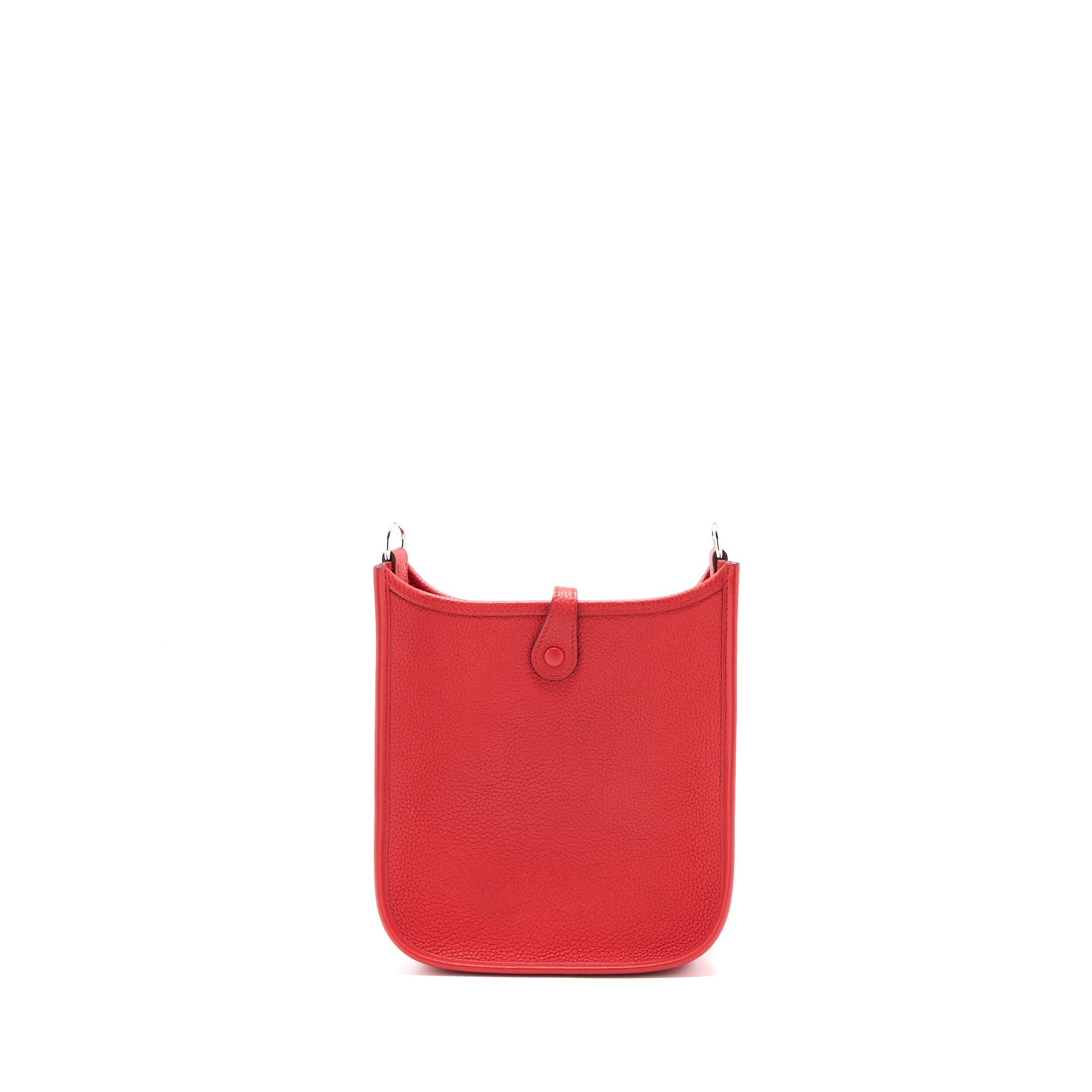 HERMES MINI EVELYNE TAURILLON MAURICE ROUGE COEUR WITH MULTICOLOUR STRAP SHW
