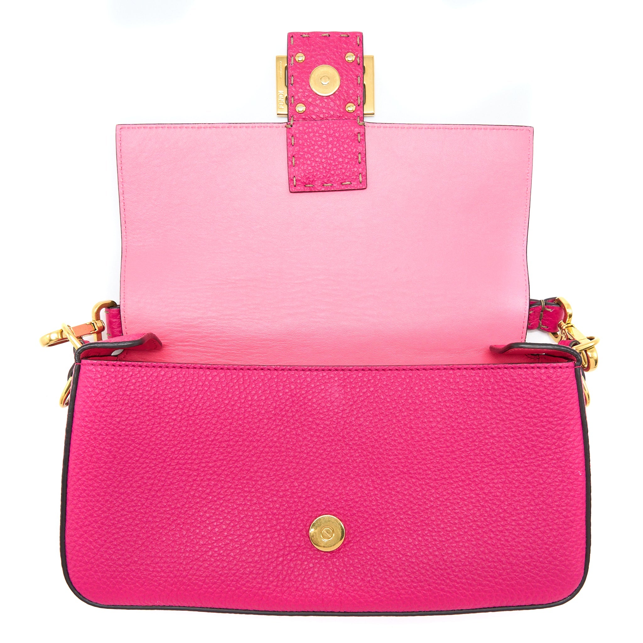 FENDI BAGUETTE BAG CALFSKIN PINK GHW