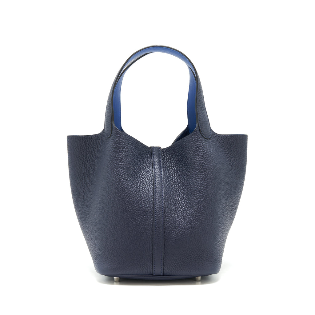 HERMES PICOTIN 22 LOCK BAG BLEU NUIT/BLEU FRANCE SHW