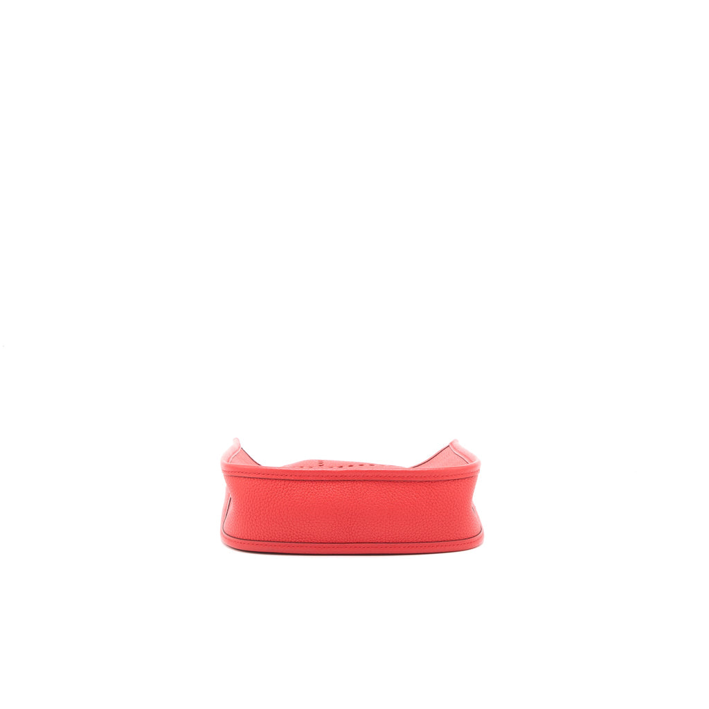 HERMES MINI EVELYNE TAURILLON MAURICE ROUGE COEUR WITH MULTICOLOUR STRAP SHW