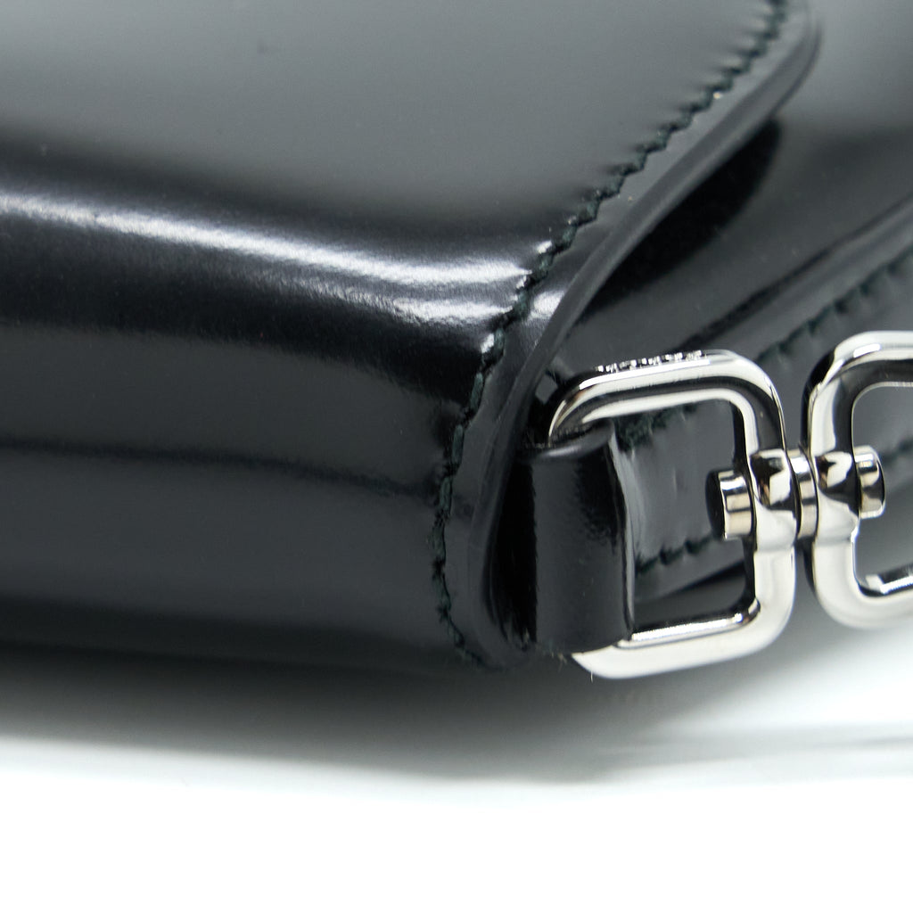 PRADA CLEO SHOULDER BAG BRUSHED LEATHER BLACK SHW