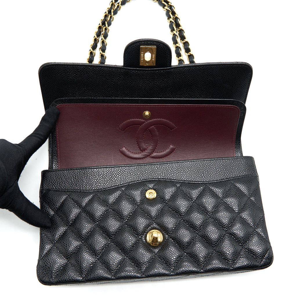 CHANEL MEDIUM CLASSIC FLAP BAG CAVIAR BLACK GHW