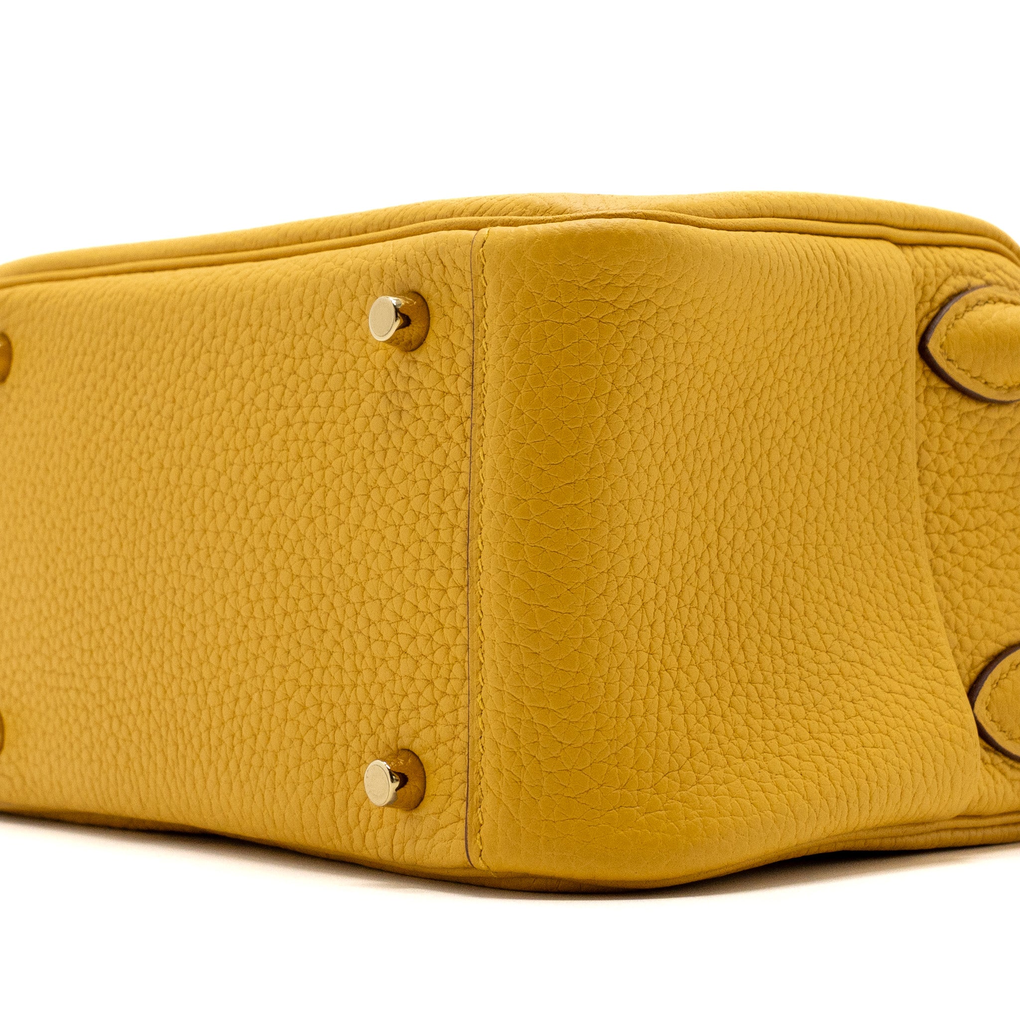 HERMES MINI LINDY CLEMENCE JAUNE AMBER GHW