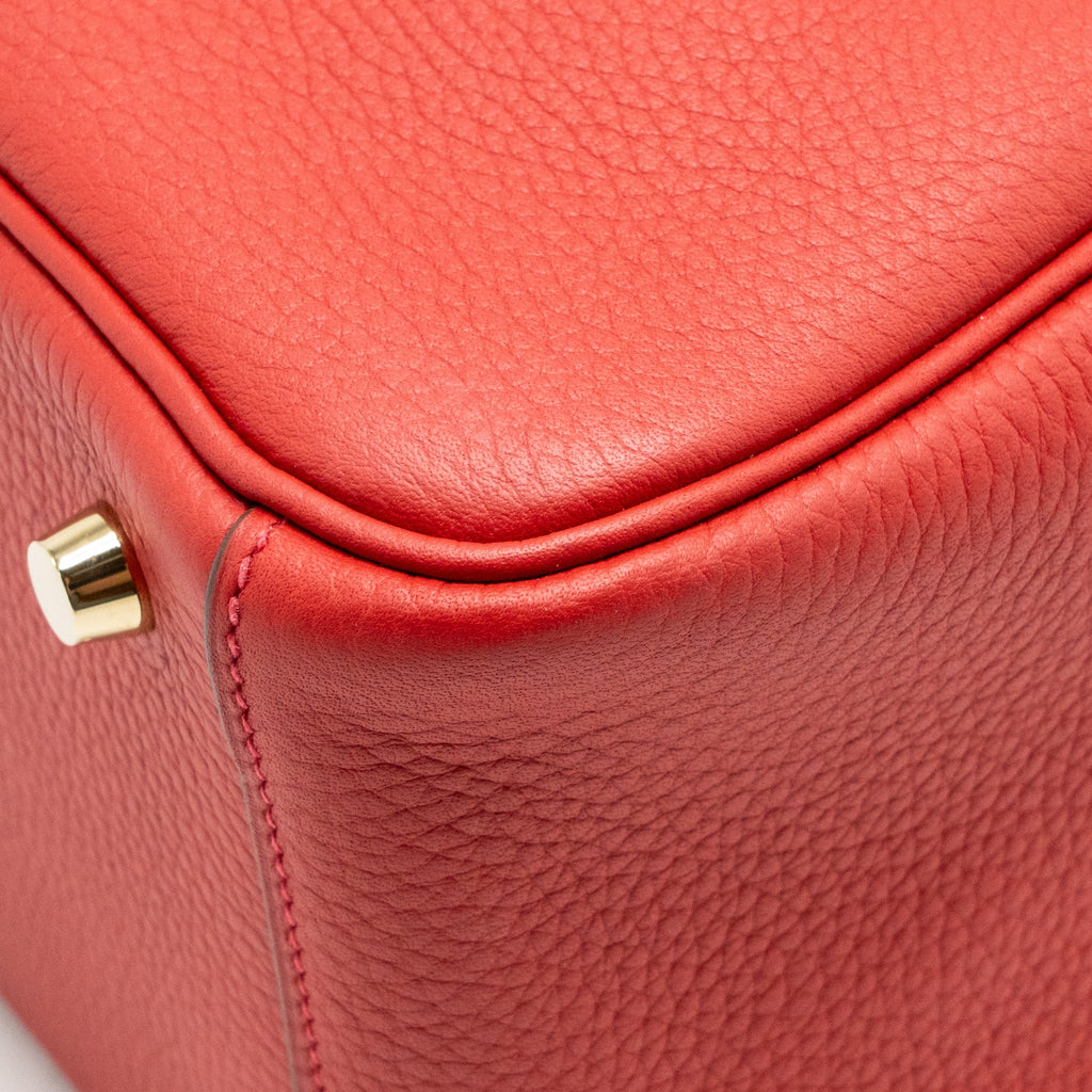 HERMES LINDY 26 CLEMENCE ROUGE CASAQUE GHW