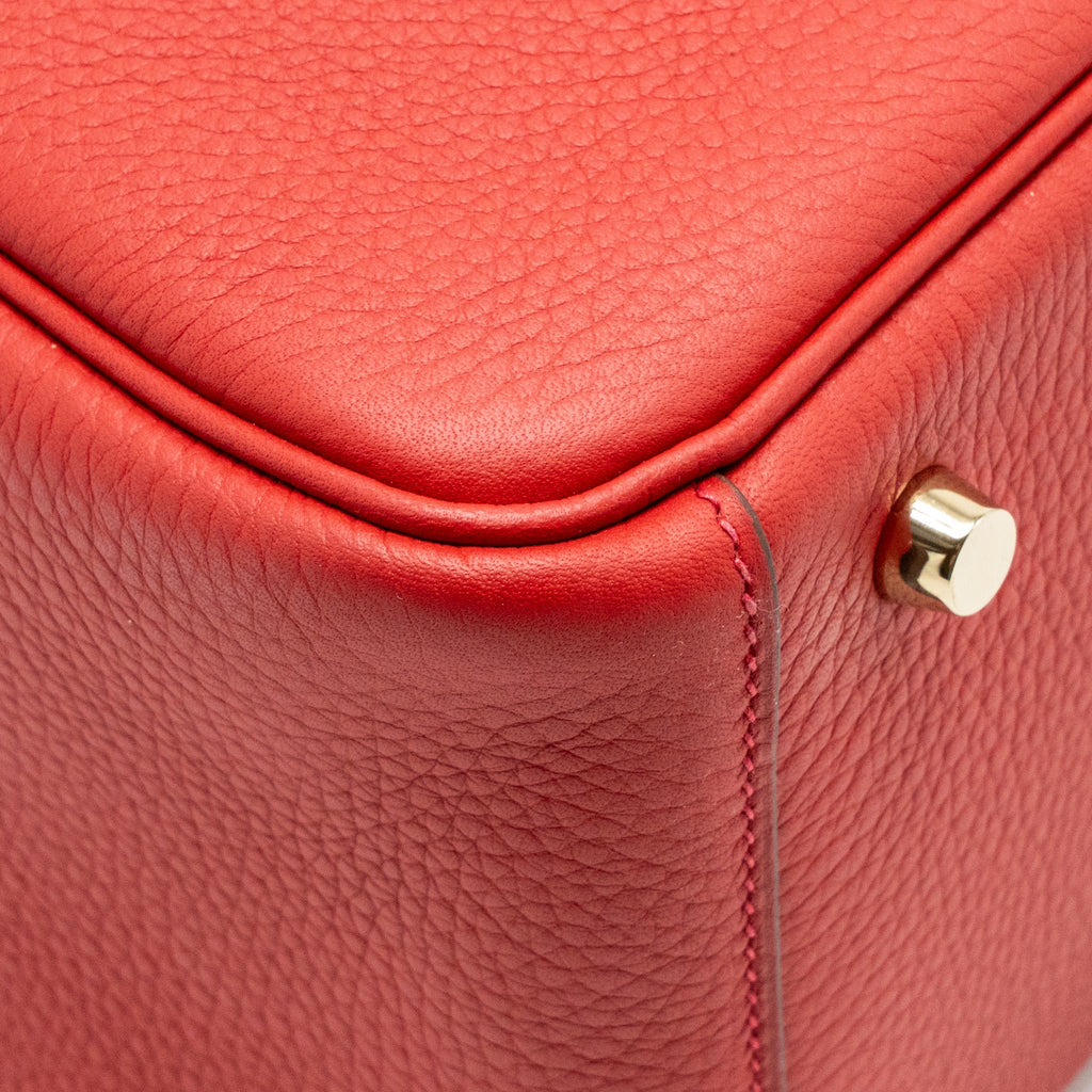 HERMES LINDY 26 CLEMENCE ROUGE CASAQUE GHW