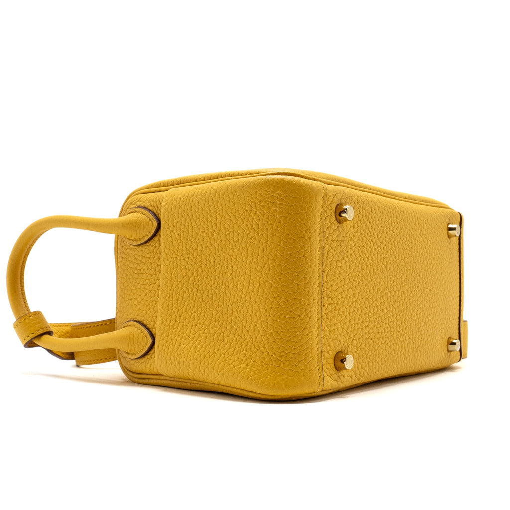 HERMES MINI LINDY CLEMENCE 9D JAUNE AMBER GHW