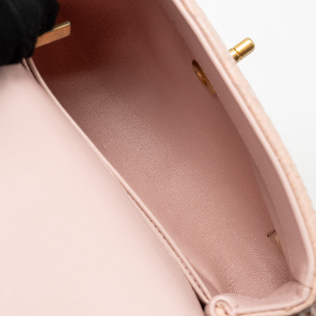 CHANEL SMALL COCO HANDLE PYTHON LIGHT PINK GHW
